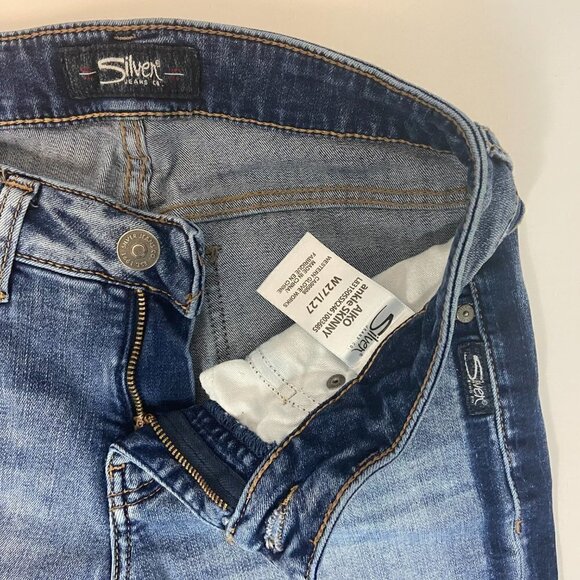 Silver Jeans Aiko Ankle Skinny Women's Size 27 (27 x 27) Mid Rise Rough Hem - Picture 8 of 12